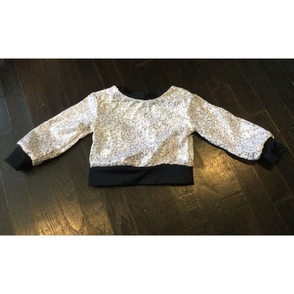 WEISSMAN GIRLS Rainbow Sequin Rainbow Top Shirt Sparkle Dance XSC - Picture 3 of 3